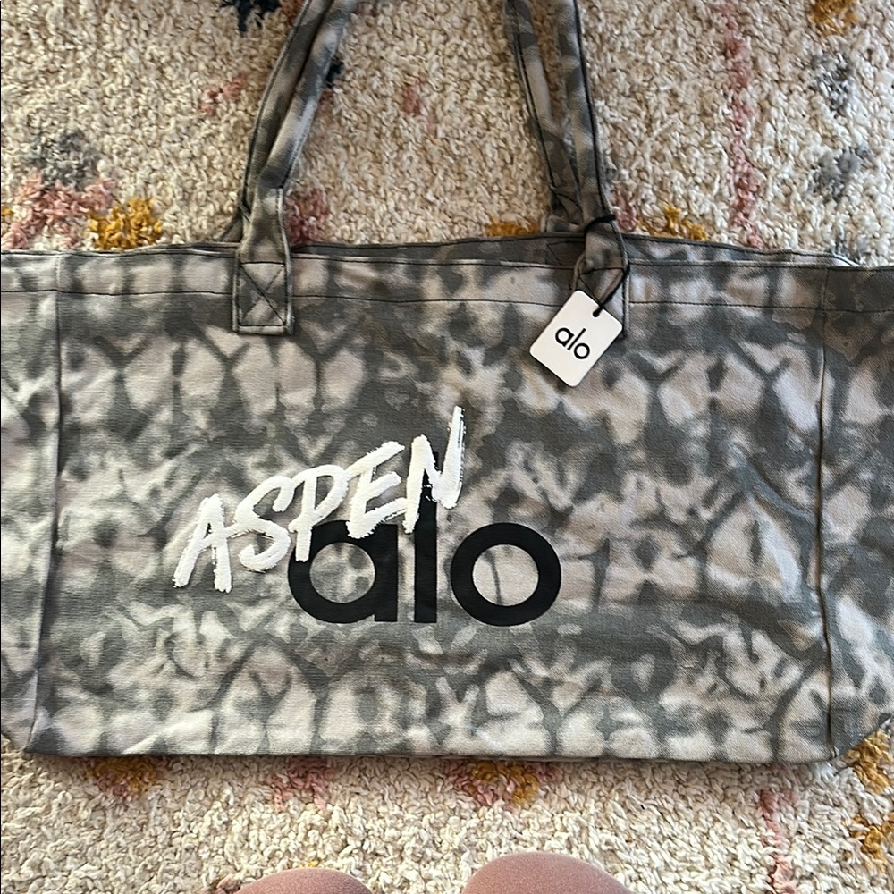 ALO Yoga Gray Graffiti Tote Bag
